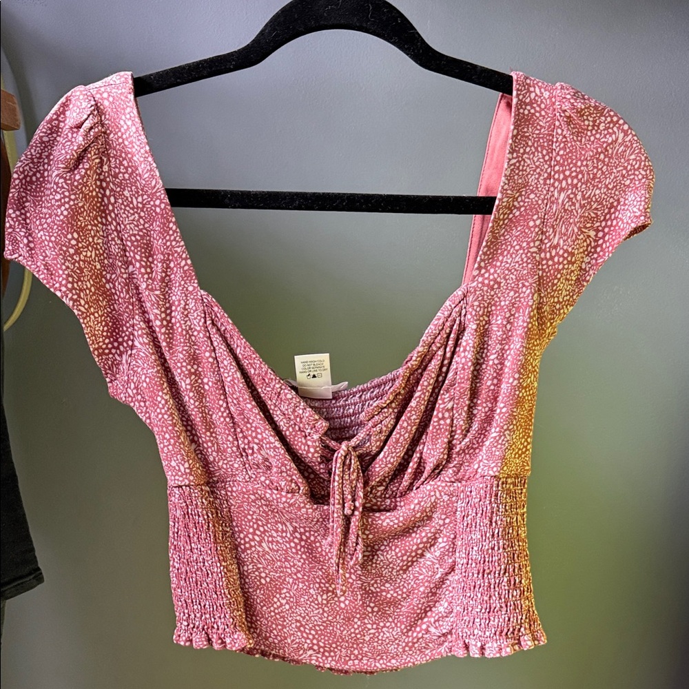 Pink Ruched Women's crop top